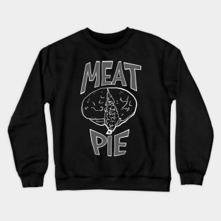 Meat pie - white line art - graphic text Crewneck Sweatshirt